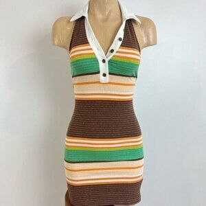 Urban Outfitters Women’s Small Dalton Striped Rib Knit Mini Dress Sold Out Y2K